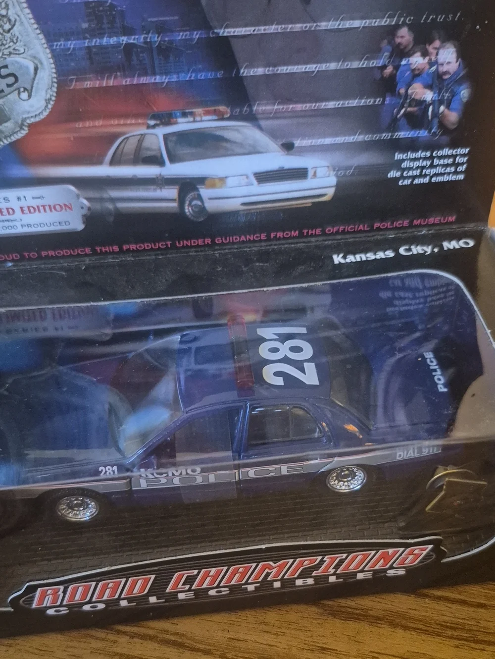 New In Box Lot3 Champion White Police Car Toy -Packaged Collectible. Dated 1999